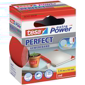 Gewebeband tesa extra Power, 38 mm x 2,75 m, rot
