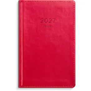 Kalender Leader 2027 konstläder röd