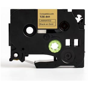 Tape 18mm TZe-841 svart på guld