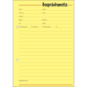 Gesprächsnotiz Sigel, A5, 50 Blatt, gelb