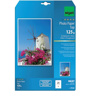 Inkjet-Fotopapier Sigel Top, A4, 125 g/m², hochglänzend, 25 Blatt