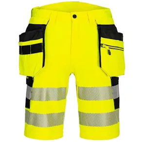 Hantverksshorts DX446 gul varsel kl2 c50