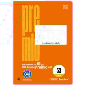 Vokabelheft Staufen Premio LIN53, A6, 32 Blatt, orange