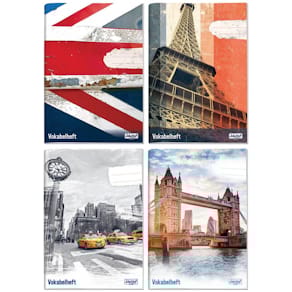 Vokabelheft HÄFFT A4 Maxi, 68 Seiten, sortierter Einband