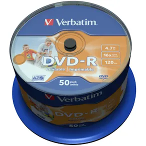DVD-R VERBATIM 4.7GB Printable 50/fp