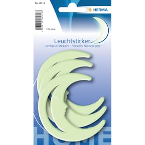 Schmucketikett HERMA Leuchtsticker Mond, 3 Stück