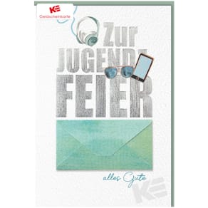 Glückwunschkarte Jugendweihe, bunt, mit Umschlag