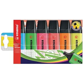 Överstrykningspenna STABILO Original, 6-pack