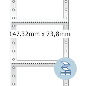 Lochrandetiketten HERMA, 147,32 x 73 mm, weiß