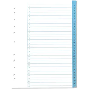 Pärmregister papper A4 1-31