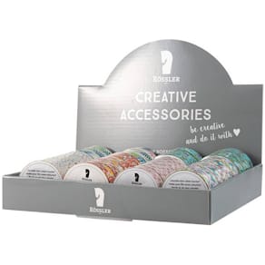 Klebefilm Rössler Creative, sortiert, 15 mm x 10 m, Display