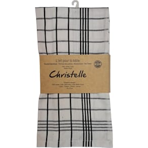 Handdoek Christelle, 50 x 70 cm, geruit, wit, pak van 3 stuks