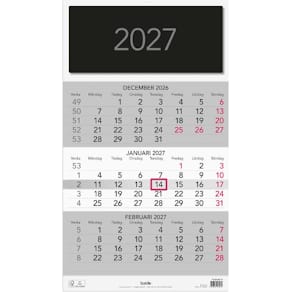 Väggkalender Triplaner Elegant 2027
