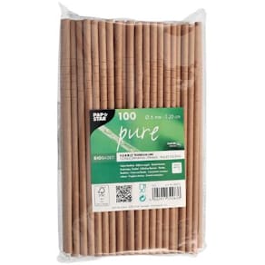 Sugrör PURE papp böjbar 20cm brun 100/fp