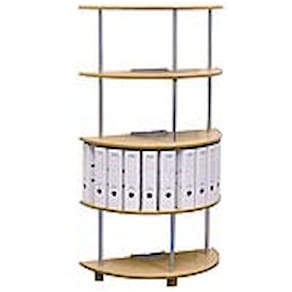 Ordner-Halbkreisregal REEF, 4 Etagen, Buche