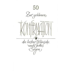 Grußkarte Goldene Konfirmation, geprägt, bunt, mit Umschlag