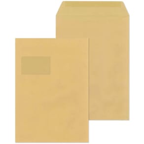 Versandtasche MAILMEDIA C4 mit Fenster, nassklebend, 90 g, braun