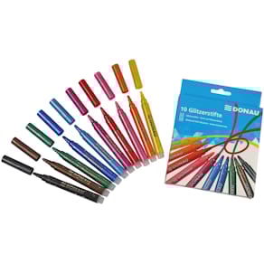 Faserschreiber DONAU Glitter, 10 Farben, auswaschbar