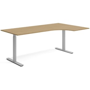 Skrivbord el höger 80x200 cm Ek/Silver