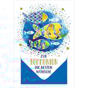 Glückwunschkarte Noname Kommunion, Geldscheinmotiv, mit Umschlag