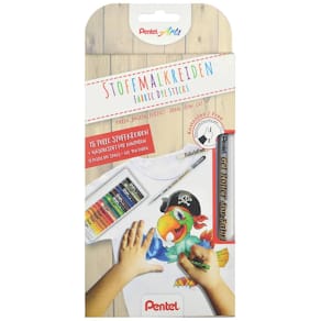 Stoffmalkreide-Set Pentel, 15 Farben + Gel-Konturenstift