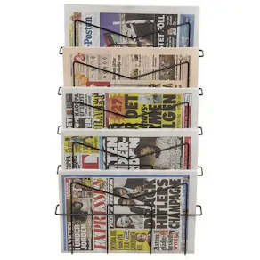 Tidningsställ 5-fack svart