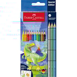 Farbstiftetui Faber-Castell Colour Grip Dino, 10+3 St.