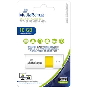 USB-Stick MediaRange MR972, 16 GB, gelb
