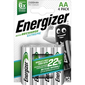 Batteri Energizer Recharge AA Extreme, 4/fp