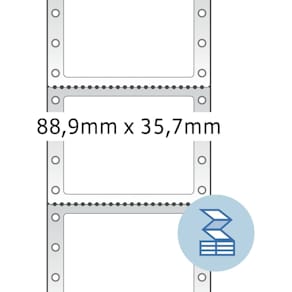 Endlosetiketten HERMA, 88,9 x 35,7 mm, weiß