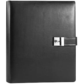 Dokumentenmappe Goldbuch, Leder, schwarz