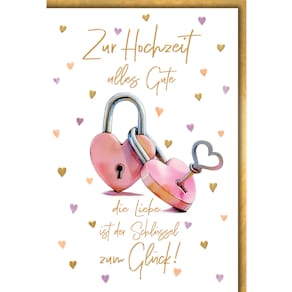 Vermählungskarte, geprägt, bunt