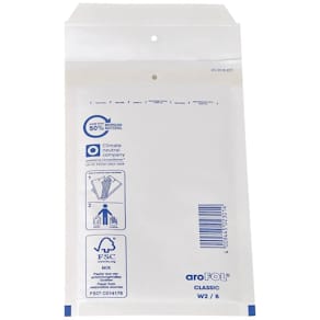 Luftpolstertasche AROFOL Gr. 2/B, 140x225 mm, weiß, 10 Stück