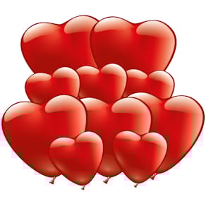 Luftballons KARALOON Herz, 10 Stück, rot, 2 Größen