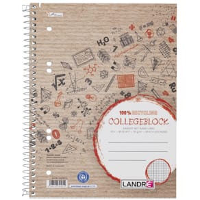 Collegeblock LANDRE cb-158x210x80-L28, A5+, kariert, silber, 80Bl