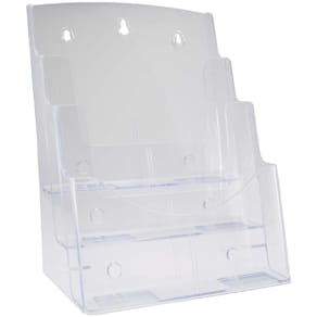Brochure holder, BNT, A4 3 rum til bord/væg, transparent