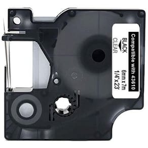 Tape 6mm svart på klar