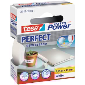 Gewebeband tesa extra Power, weiß, 19 mm x 2,75 m