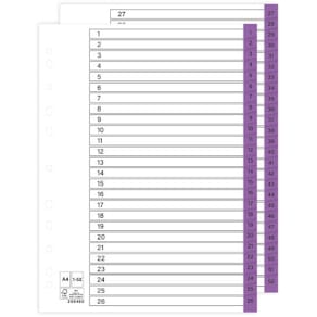 Register plastflik 1-52 lila 5/fp