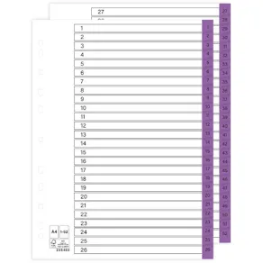 Register plastflik 1-52 lila 5/fp