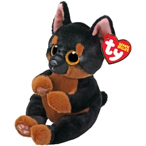 Plüschfigur TY Beanie Bellies Hund Fritz, schwarz/braun, 20 cm
