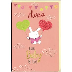 Glückwunschkarte Noname Freudiges Ereignis, rosa, inkl. Umschlag