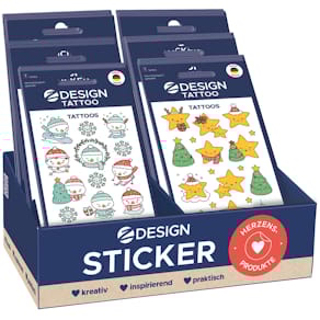 Tattoo-Set Avery Zweckform, Weihnachtsmotive, 60 Bögen, bunt, The