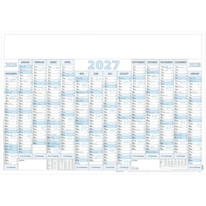 Wandkalender ZETTLER 14 Monate, 100x70 cm, grau/blau