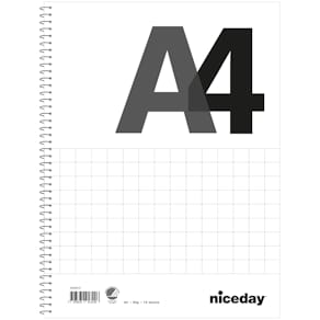 Kollegieblock A4 Hålat 70blad 60g rutat Niceday