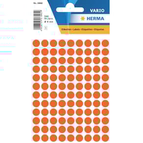 Vielzweck-Etiketten HERMA, Ø 8 mm, rot