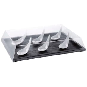 Låg til bakke Textura PET 274x192x45 mm, klar, 50 stk