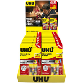 Sekundenkleber UHU Minis, 3 x 1 g, sortiert