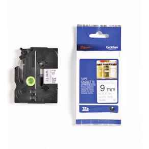 TZe tape 9mmx8m non laminated blck/wht
