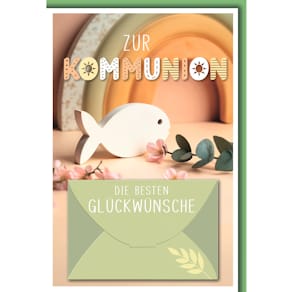 Kommunionskarte Noname Geldschein, 11,5 x 17 cm, bunt, mit Umsch​